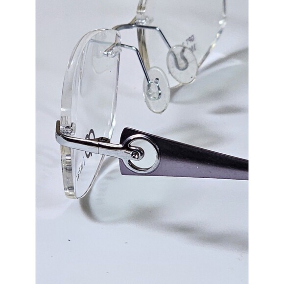 GIANNI PO WOMEN'S EYEGLASSES GPT 317 52-18 140 SLIVER/PURPLE NWT DEMO LENSES - Picture 3 of 16